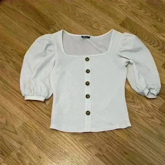 Shein Puffer Sleeve Top Size Medium - Picture 11 of 12